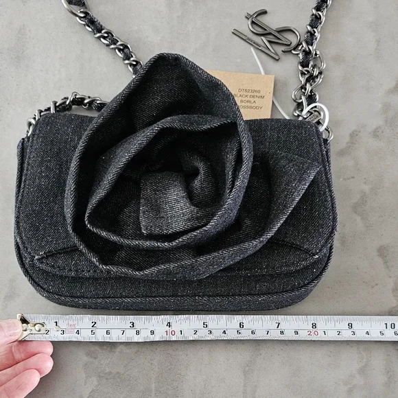 Steve Madden BNWT Black Denim Purse - Picture 6 of 8